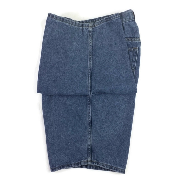 Vintage Bugle Boy 765 Medium Wash Flat Front Denim Jean Shorts Mens Size 32 x 11 - Picture 4 of 14